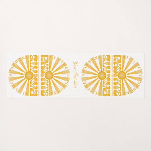 RADIEER ZONNEN Retro Gold Mirror2 Yogamat (Achterkant (horizontaal))