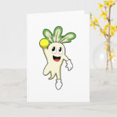 Radijs bij handbalspeler met handbal kaart (Gele Bloem)