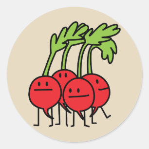 Radijzen Happy Bunch plantaardige radijs groep org Ronde Sticker