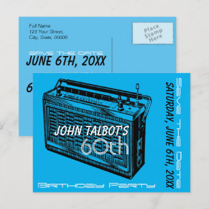  Radio 60e verjaardag Partij sparen de Datum Aankondigingskaart