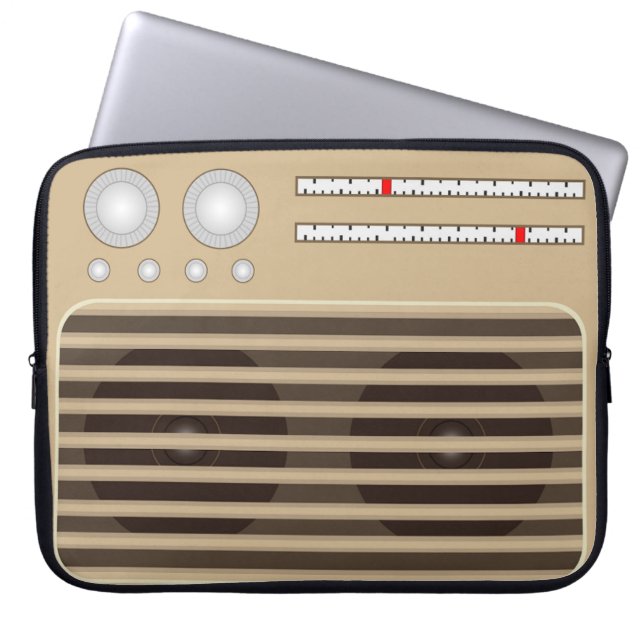Radio-effect van de Retro van de noviteit Laptop Sleeve (Voorkant)