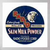 Radio Extra Grade Roller Proces Skim Milk Powder. Poster (Voorkant)