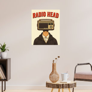 RADIO HEAD – Affiche Rétro Surréaliste Vintage