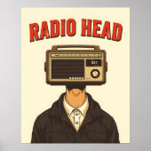 RADIO HEAD – Affiche Rétro Surréaliste Vintage  (Devant)
