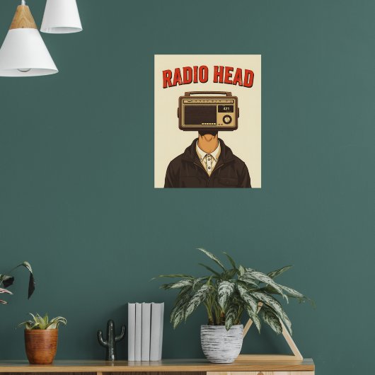 RADIO HEAD – Affiche Rétro Surréaliste Vintage  (Salon 1)