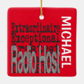 Radio Host Extraordinaire CUSTOM Keramisch Ornament (Achterkant)