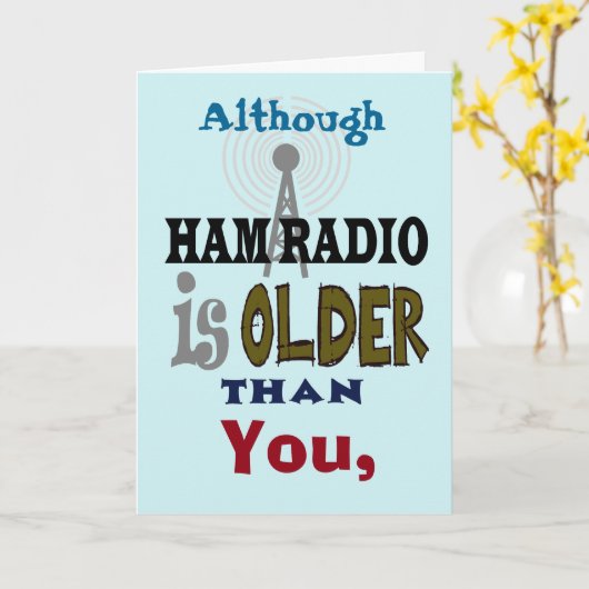 Radio Jambon Plus Ancien Que Vous Carte Anniversai (Fleur jaune)