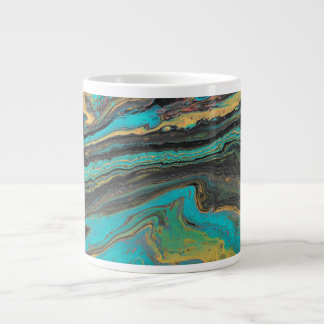 Radio King 2 Goud Blauw Abstract Drinkbeker Extra Grote Beker