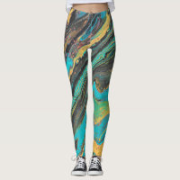 Radio King 3 Turquoise Abstracte Leggings