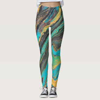 Radio King 3 Turquoise Abstracte Leggings