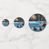  radio-ontvanger met korte golven confetti (Achterkanten)