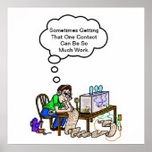 Radio-operator met één Poster met lang contact (Voorkant)