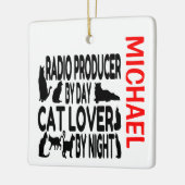 Radio Producent houdt van Kats CUSTOM Keramisch Ornament (Links)
