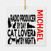 Radio Producent houdt van Kats CUSTOM Keramisch Ornament (Achterkant)