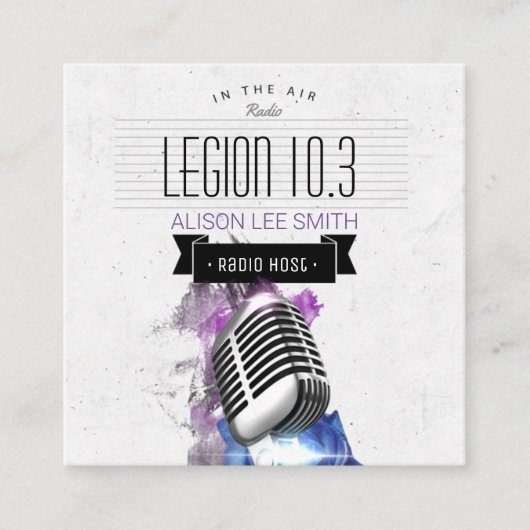 Radio-/radiohost/podcast/Singer Vierkante Visitekaartje (Voorkant)
