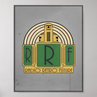 Radio Retrofuture Arte Deco Logo Poster