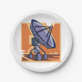 Radio Telescope BuitRuimtewetenschap Papieren Bordje (Voorkant)