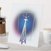 Radio Tower Grafisch Reclamebord Met Voetstuk