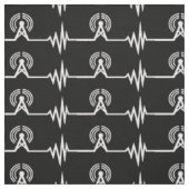 Radio Transmitter Frequency Wave Lines Fabric Stof (Swatch)