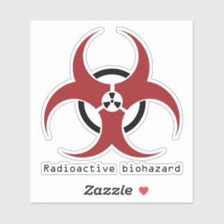 radioactief biohazard sticker