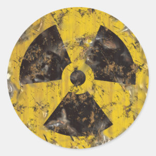 Radioactief gerustd ronde sticker