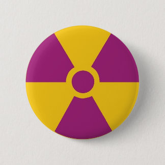 Radioactief gevaar ronde button 5,7 cm