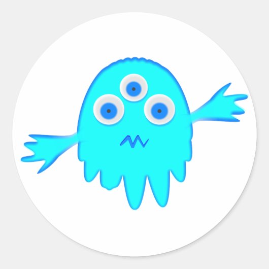 Radioactief Little Monster Ronde Sticker (Voorkant)