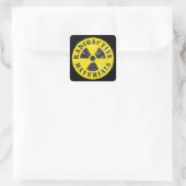 Radioactief materiaal vierkante sticker (Tas)
