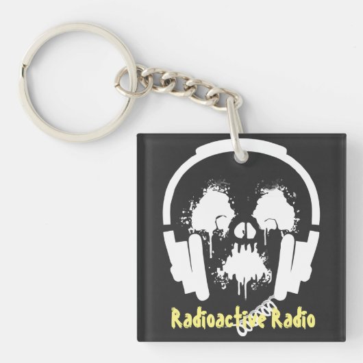Radioactief Radio DJ Acryl Sleutelhanger (voorkant)