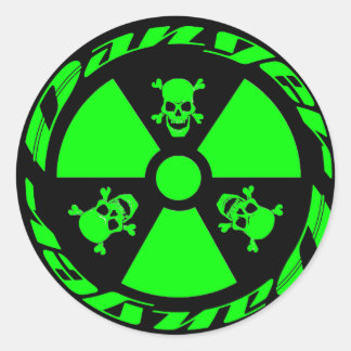 Radioactief Ronde Sticker