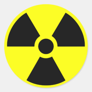 Radioactief Ronde Sticker