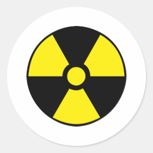 Radioactief Ronde Sticker