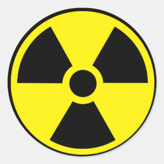Radioactief Ronde Sticker