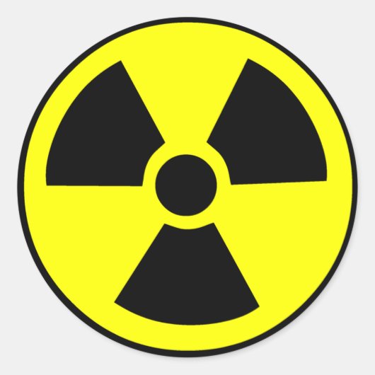 Radioactief Symbol Ronde Sticker (Voorkant)