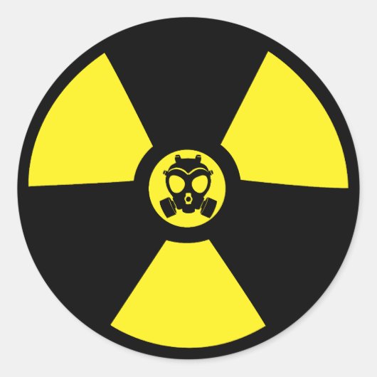 Radioactief Symbol Ronde Sticker (Voorkant)
