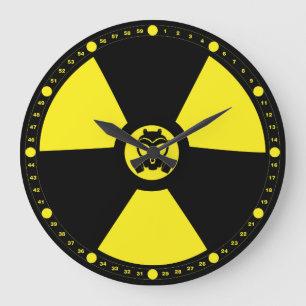 Radioactief symbool grote klok