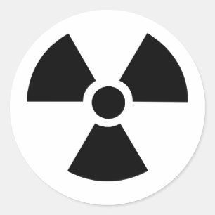 Radioactief symbool! ronde sticker