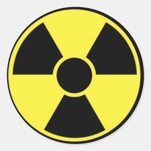 RADIOACTIEF TEKEN RONDE STICKER (Voorkant)