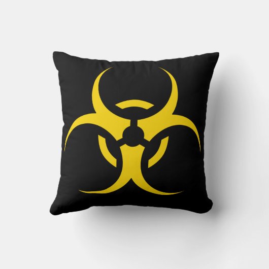 Radioactief toxisch biogevaarsymbool kussen (Achterkant)