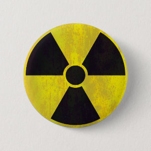 Radioactief waarschuwingssignaal Koolgrunge Ronde Button 5,7 Cm