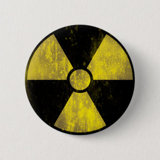 Radioactief waarschuwingssignaal | Koolgrunge Ronde Button 5,7 Cm