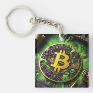Radioactieve Bitcoin-Sleutelhanger Sleutelhanger