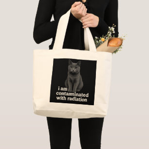 Radioactieve Kat Nucleaire Besmetting Grafiek Grote Tote Bag