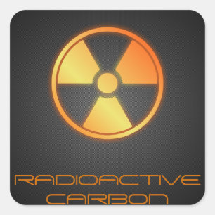Radioactieve koolstofvezel vierkante sticker