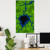 Radioactieve Mandelbrot Fractal Abstracte Art Poster (Thuiskantoor)