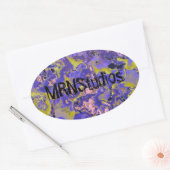 Radioactieve marmer ovale sticker (Envelop)