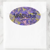 Radioactieve marmer ovale sticker (Tas)