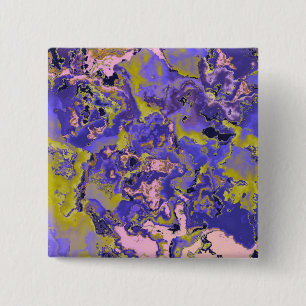 Radioactieve marmer vierkante button 5,1 cm