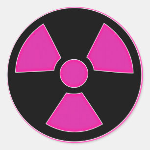 Radioactieve roze ticker ronde sticker