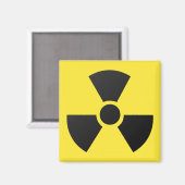 Radioactieve straling nucleair atoomsymbool magneet (Voorkant / Achterkant)